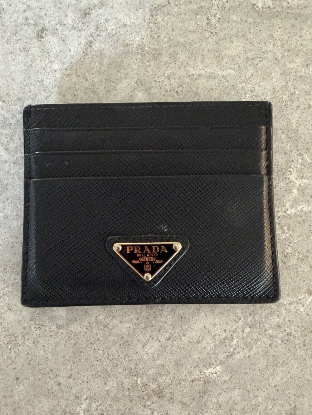 Prada Black Saffiano Leather Card Holder Wallet